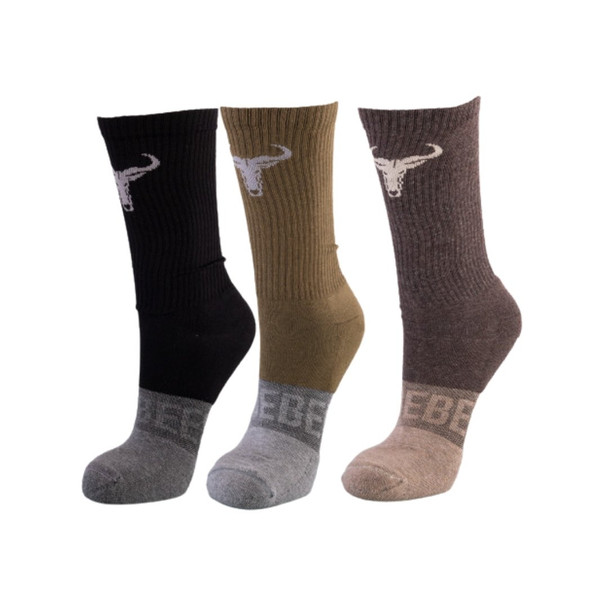 Wildebees Socks 3-pack / Black Olive Taupe