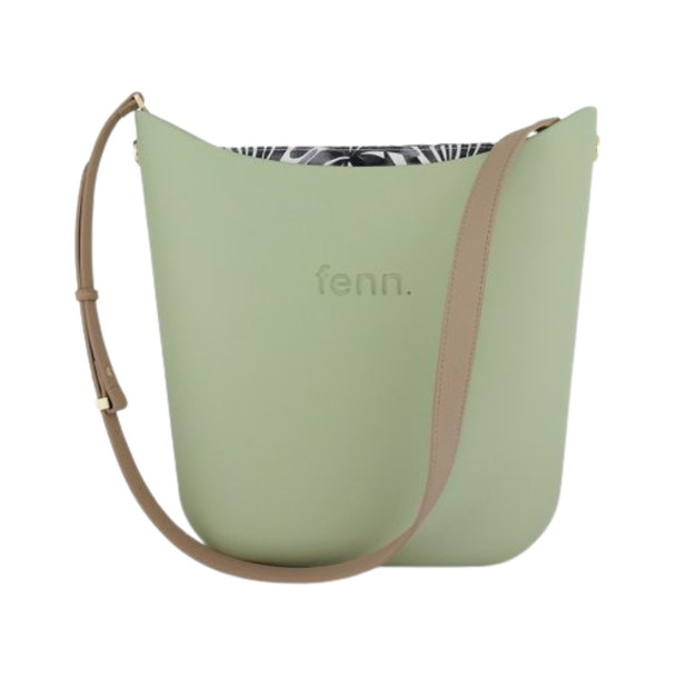Elegant Fenn - Pastel Green, Gold Zip, Stone Strap