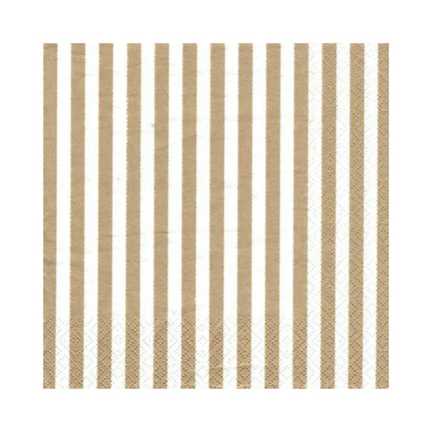 Serviette - Klassik Streifen Gold White (33x33cm)