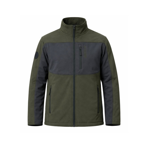 Mens Softshell Colourblock Tech Jacket / Olive Iron