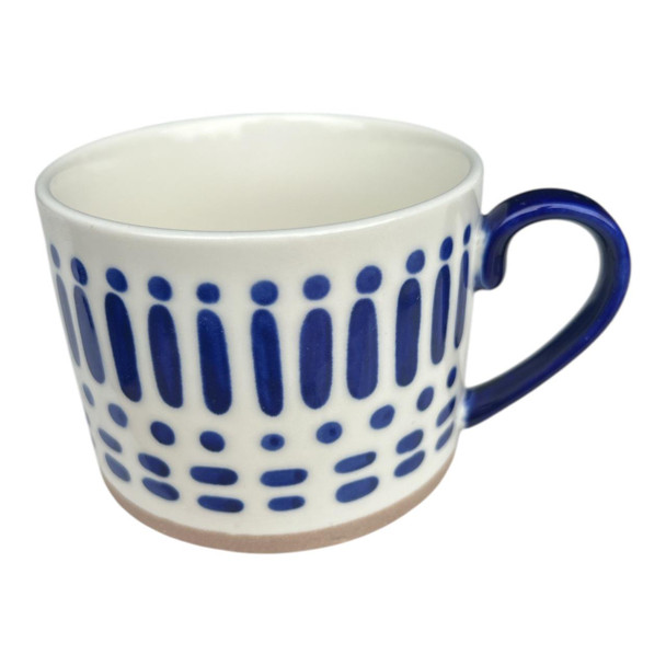 Blue Dots And Dashes Ceramic Mug 6h9wcm