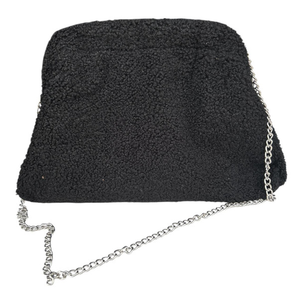 Soft Textured Shoulder Bag - Black