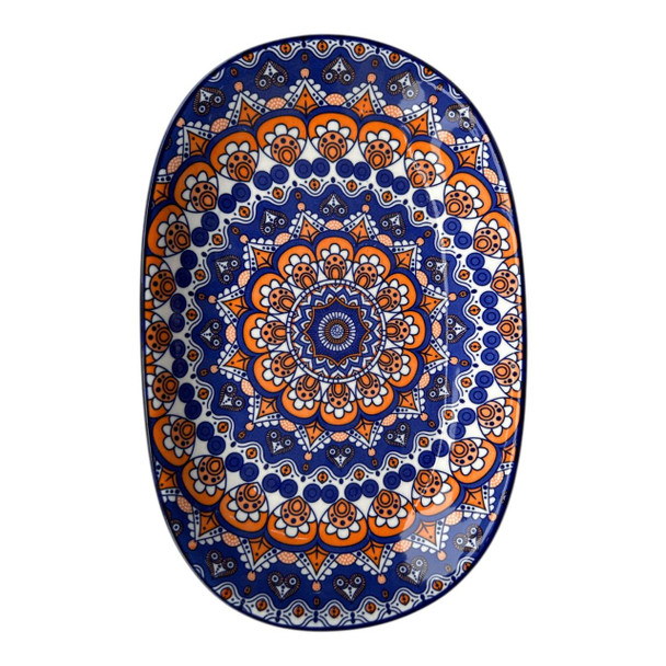 Mediterranean Mandala Oval Shallow Bowl