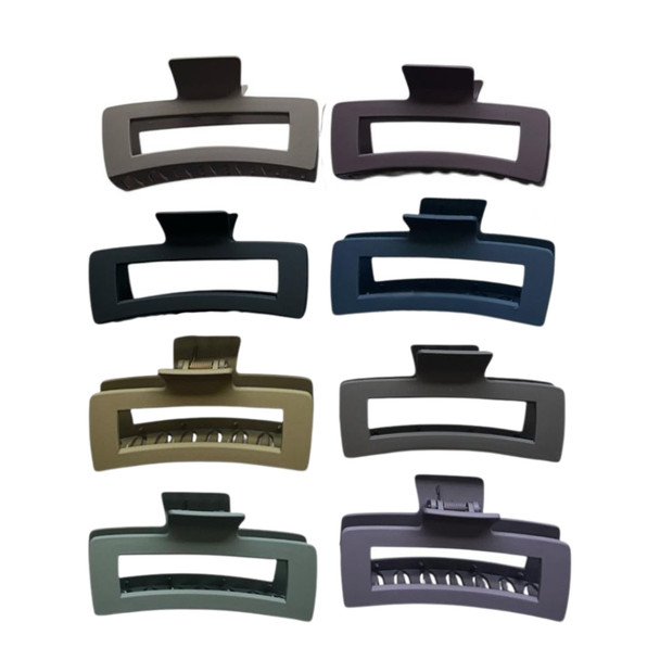 Matte Velvet Touch Rectangles Hair Claws Assorted