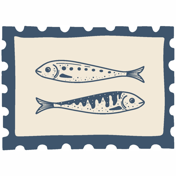 Disposable Placemats - Fish Stamp