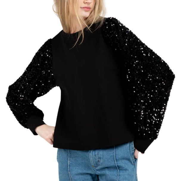 Livia Blouse Black Sequin