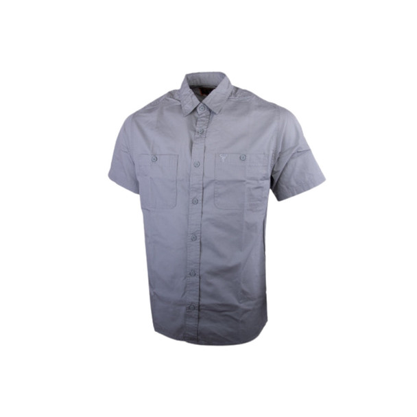 Wildebees Mens Plain Poplin  S/S Shirt - Steel Blue