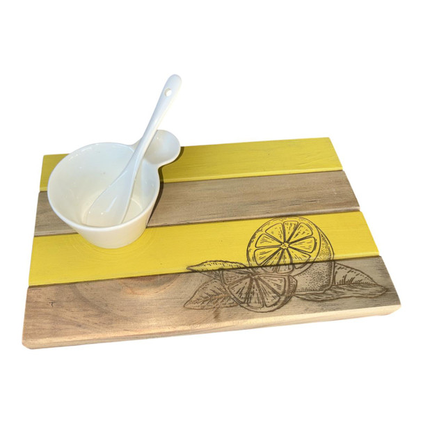 Lemons Four Plank Small Platter