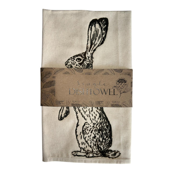 Printed Material Dish Towel - Rabbit