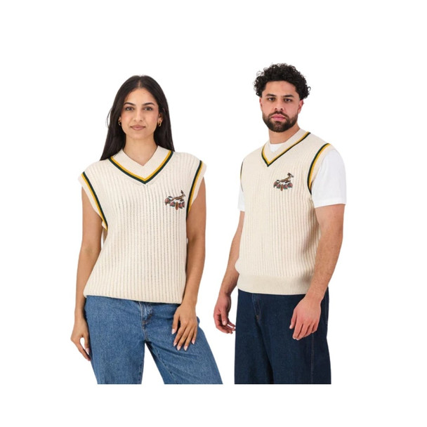 Springboks Crochet Vest Knit / Ivory