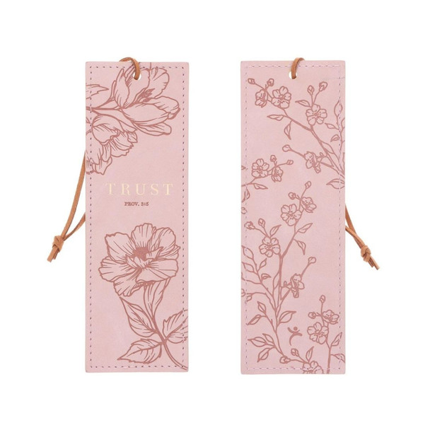 Trust Pink Faux Leather Bookmark