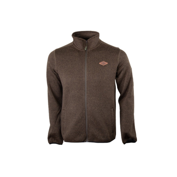 French Knit Zip Through Jacket  / Olive Melange