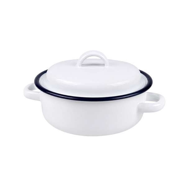 Enamel Veg Dish 18cm w/Lid
