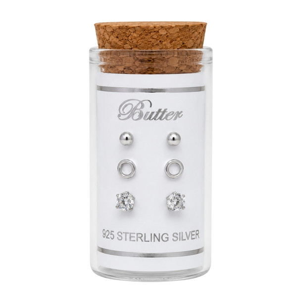 3 Stud Set - Bling , Open Circle, Ball