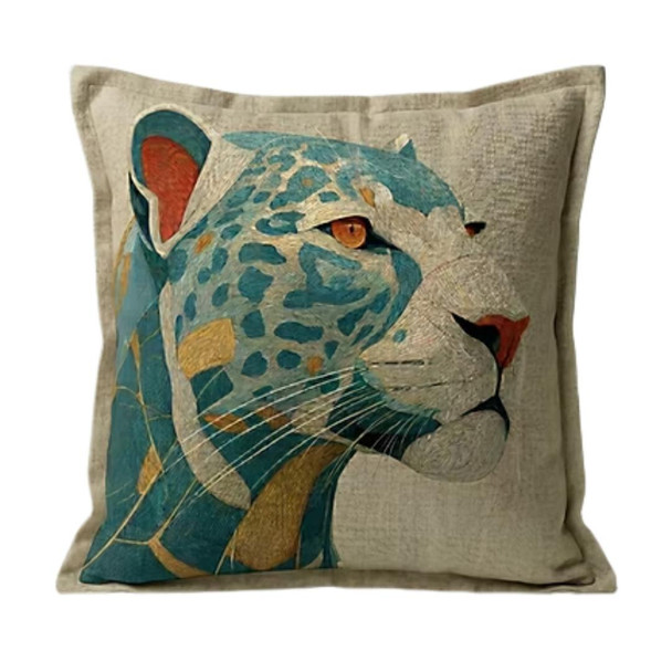 Scatter Cushion 60x60cm / Teal Leopard