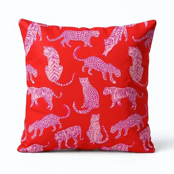 Scatter Cushion 60x60cm / Red Leopard