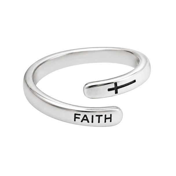 Faith Cross Adjustable Ring