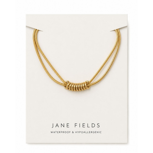Double Chain Ring Stack Necklace