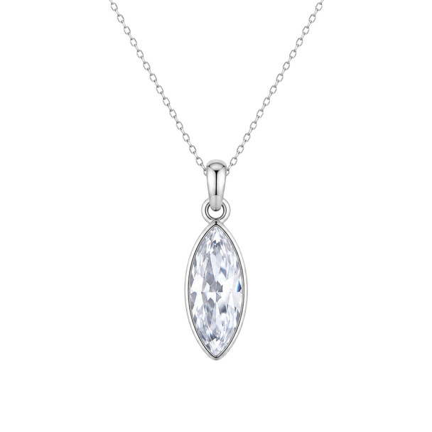 Oval Cubic Drop Necklace
