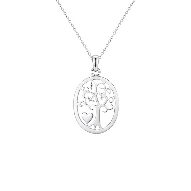 Oval Tree of Life Heart Necklace