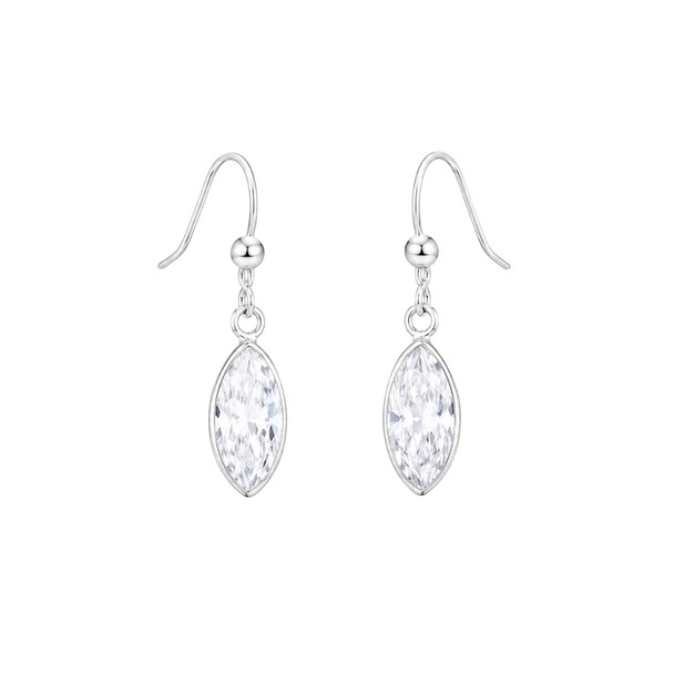 Oval Cubic Drop Earrings