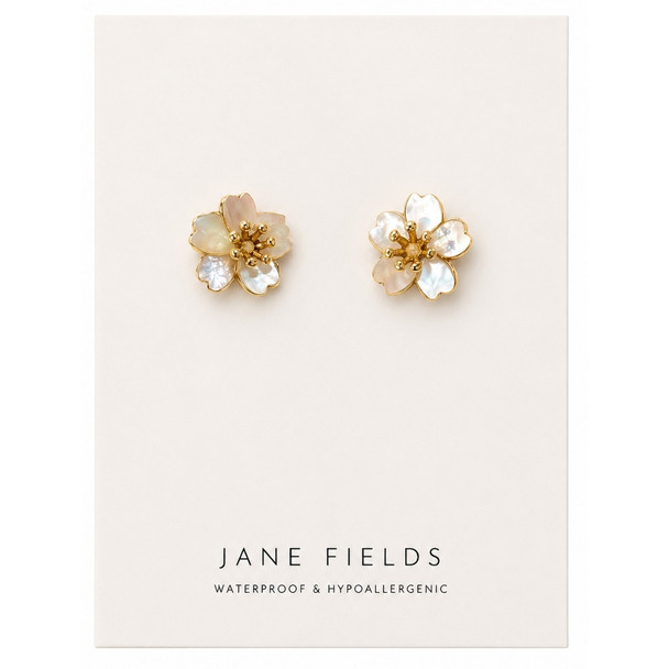 Shell Sakura Flower Studs