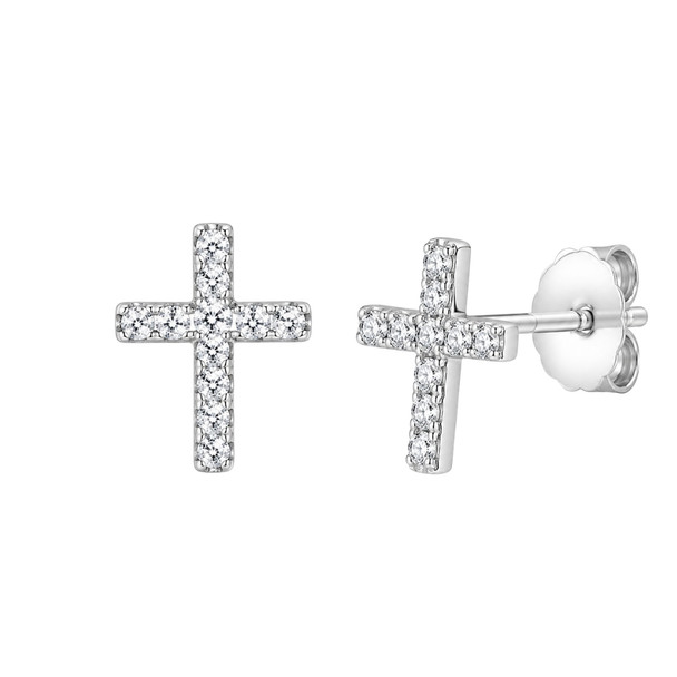 Petite Bling Cross Stud Earrings