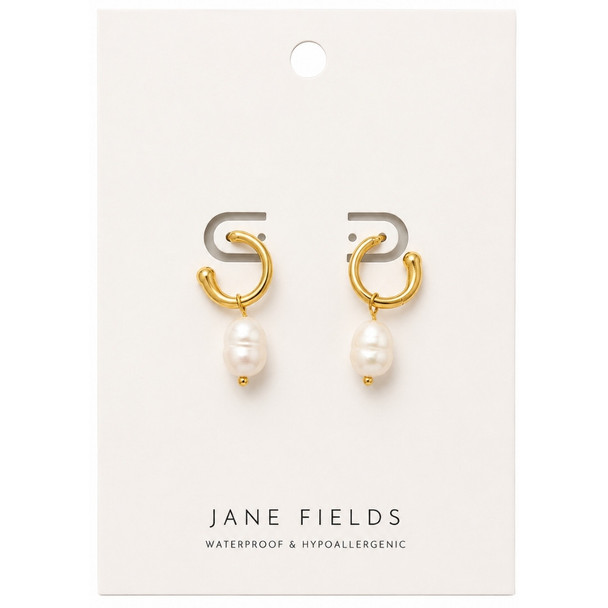 Pearl Drop Half Hoops
