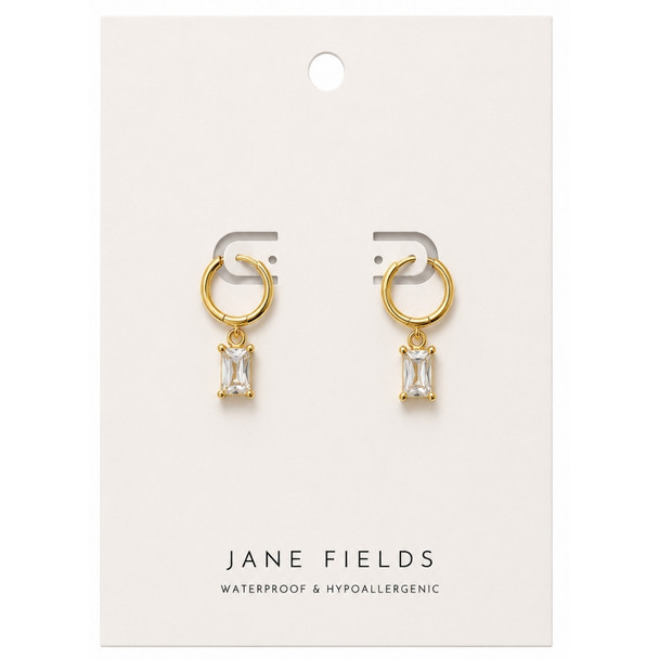 Clear Crystal Pendant Hoops