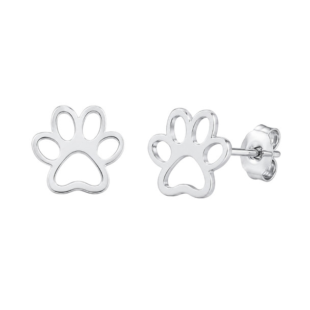 Petite Paw Print Stud Earrings