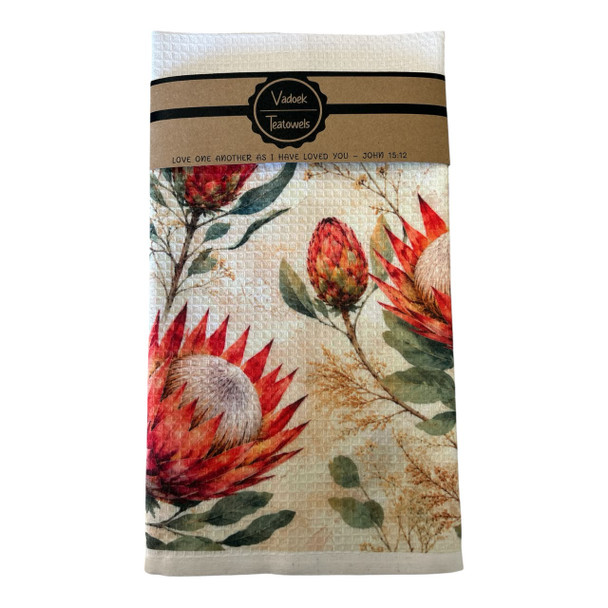 Single Printed Dishcloth - Protea
