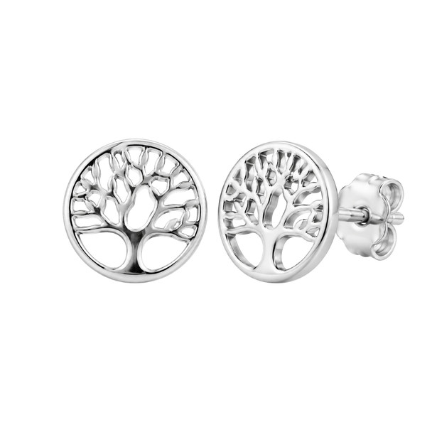 Round Tree of Life Stud Earrings