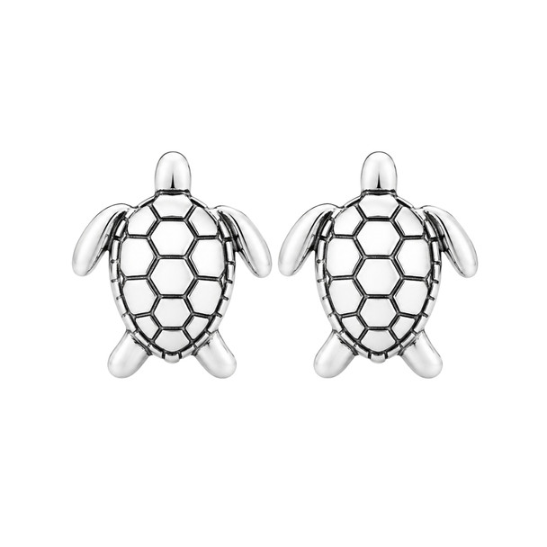 Silver Turtle Stud Earrings