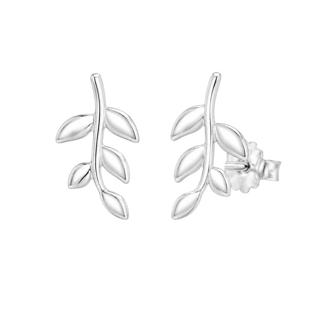 Small Olive Branch Stud Earrings