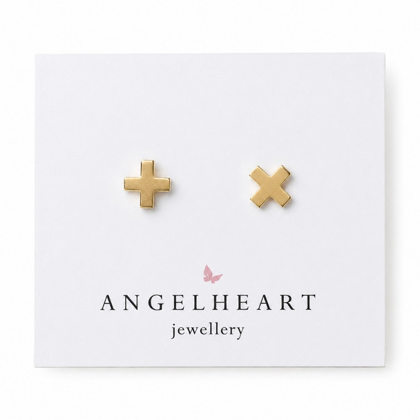 Earring Stud / Little X / Yellow Gold