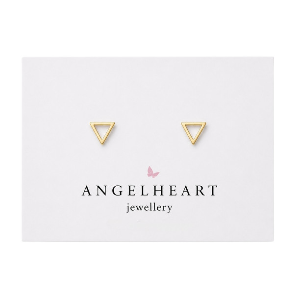 Earring Stud / Open Triangle / Yellow Gold