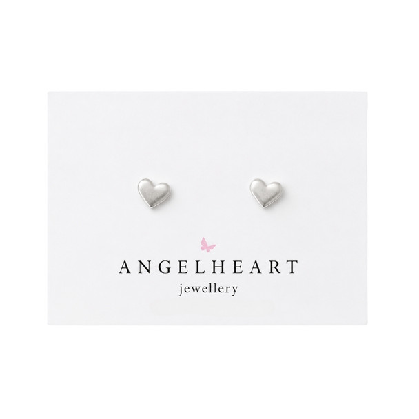 Earring Stud / Sterling Silver / Solid Dainty Heart