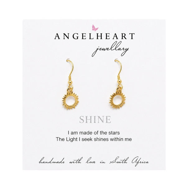 S-Hook Earrings / Gold plated / Open Sun
