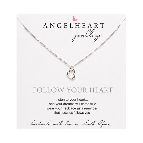 Open Heart Necklace On Silver Chain