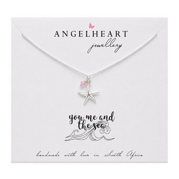 Necklace / Sterling Silver / Starfish & Gemstone