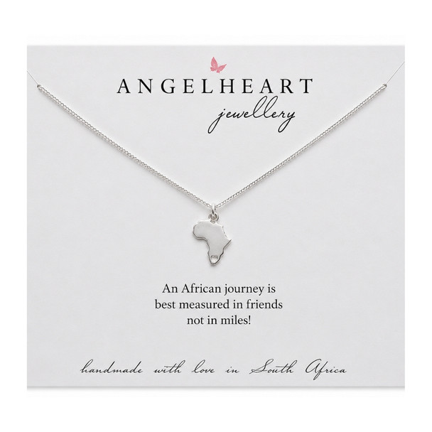 Africa With Heart Silver Chain Necklace