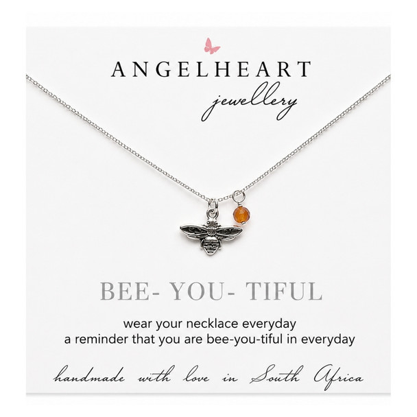 Necklace / Sterling Silver / Bee & Gemstone