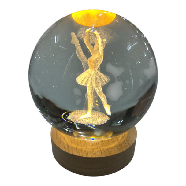 3D Crystal LED Light Globe 10cm - Ballerina