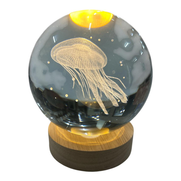 3D Crystal LED Light Globe 10cm - Jellyfish