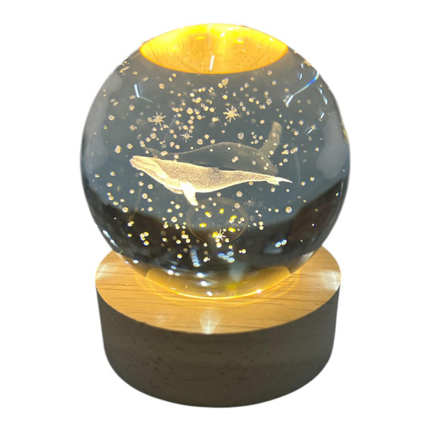 3D Crystal LED Light Globe 6cm - Whale