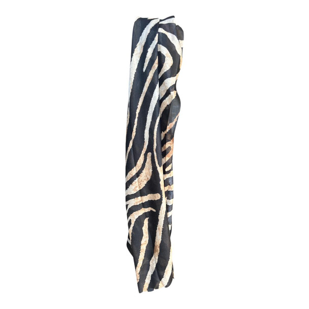 Black & Taupe Zebra Viscose Scarf