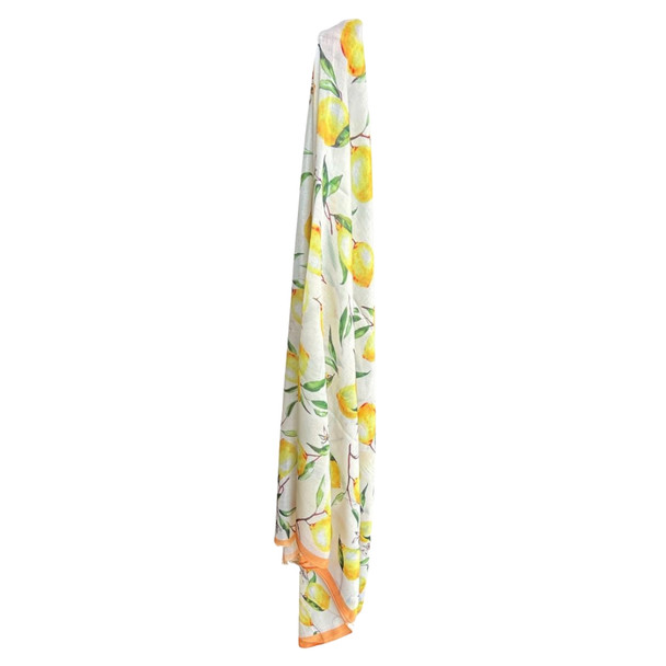 Watercolour Lemon Orange Border Viscose Scarf