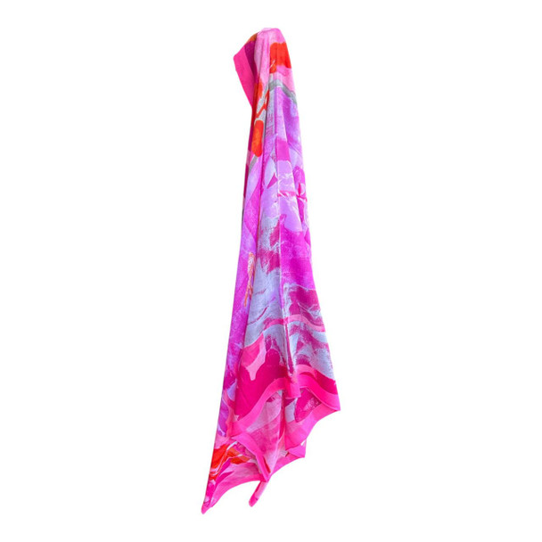 Pink Watercolour Floral Viscose Scarf