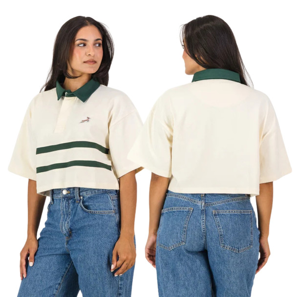 Springboks Twill Hoop SS Crop Rugby Jersey / Sugar Sizzle
