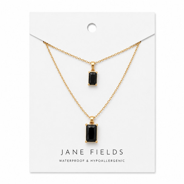 Double Layer Black Pendant Necklace